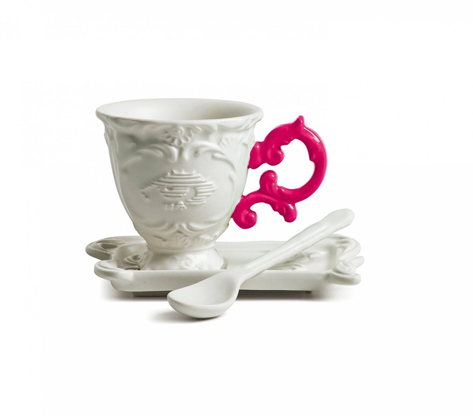 Seletti I-Ware Espresso Set, Fuchsia