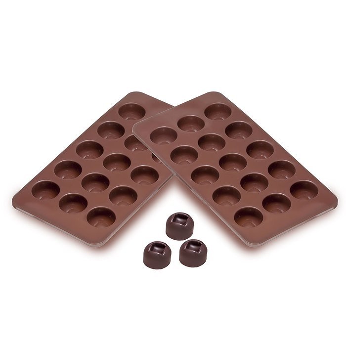 Sorbus&reg; Square Indented Silicone Mold for Chocolate, Jelly and Candy - 15-piece Per Mold (Set of 2)