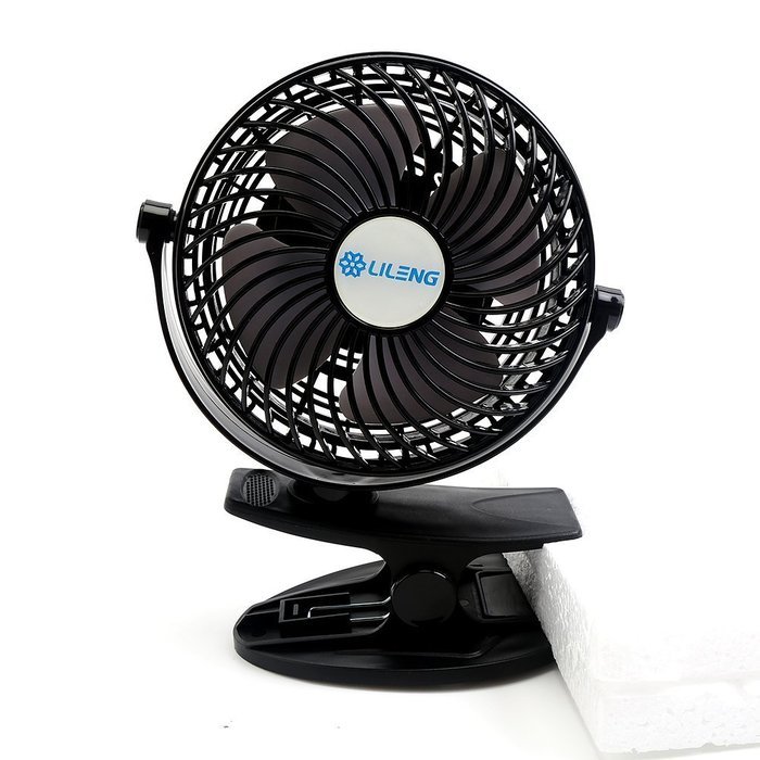 Honeyall Ajustable Clip On USB Fan Quiteness,Rechargeable Battery/USB Powered on(Black) N10
