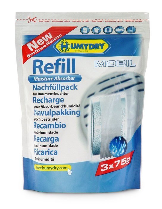 HUMYDRY USA94301C12 Mobil Unscented Moisture Absorber Refill, 2.6-Ounce, 3-Pack