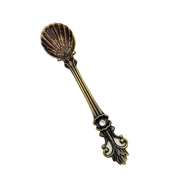 Retro Creative Coffee Scoops Stirring Spoon Sugar Spoon Tea Spoon with Fruit Fork Set of 6 (Silver) N7