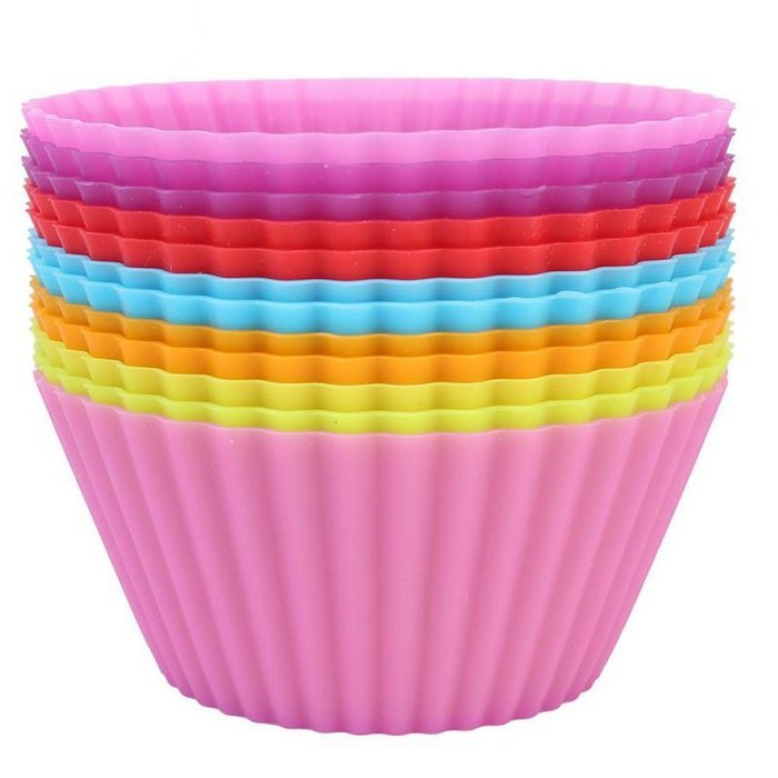 Fans 12pcs Soft Silicone Baking Cups Cupcake Bakeware Liners Case Molds for Muffin Chocolate Cake