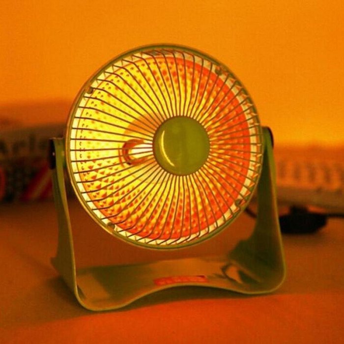 FTXJ Portable Mini Space Heater Safety Winter Desktop Electric Heating Fan (Yellow) N8