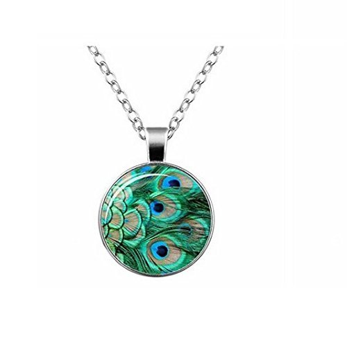 Frybrid Women Heart Leaf Key Peacock Pendant Sweater Chain Necklace N5