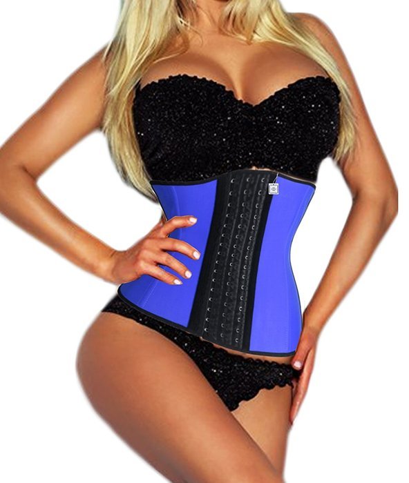 Junlan Latex Waist Cincher Waist Trainer Trimmer Long Torso with 3 Hook Rows N2