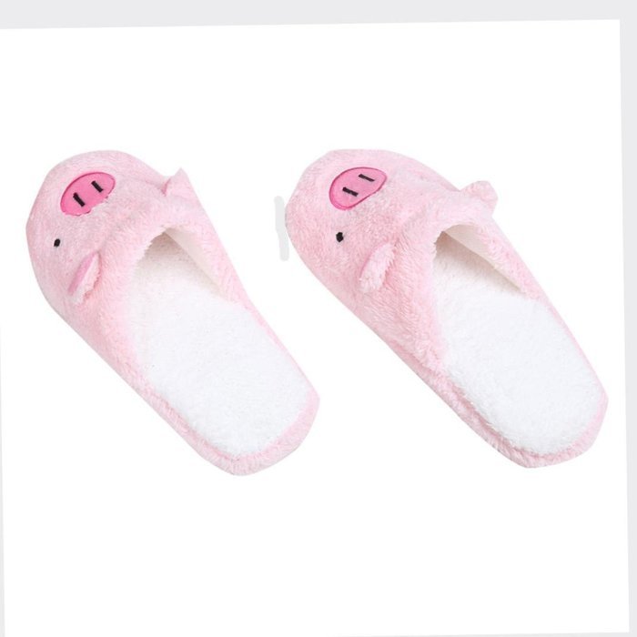 AutumnFall Lovely Pig Home Floor Soft Stripe Slippers Female Shoes (44, Coffee) N5