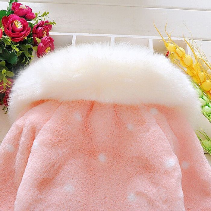 Yaheeda Baby Girl Plush Short Coat Cloak Jacket Outwear Snowsuit Ball Thick Warm Clothes N14