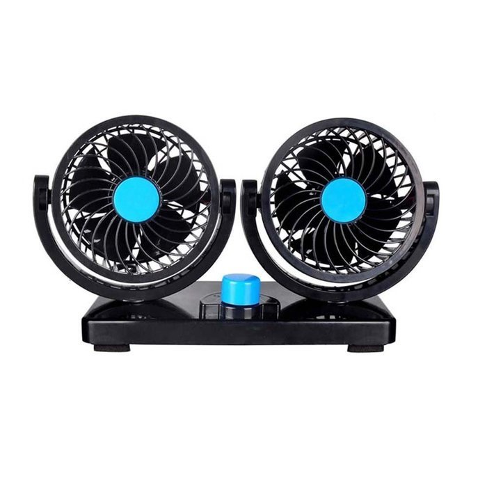 Cool-Tech Double-headed Vehicle Cooling Air Fan 8W/15W 12V 360 Rotating 2 Speed Quiet Dashboard Blow Away Hot... N3