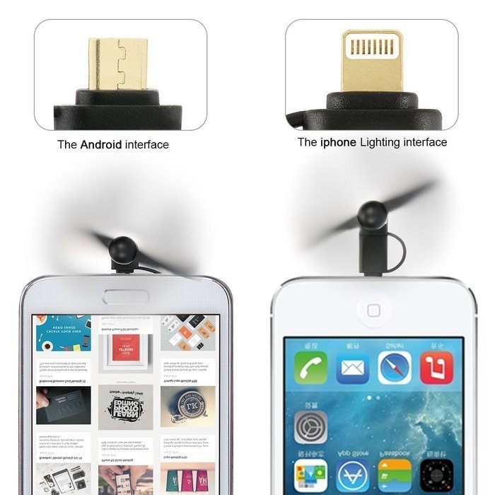 USB Phone Fan Modroid Two Ports Portable Micro USB Mini Fan, 3.5 inch Mini Fan Cooling Solution Cooler Rotating... N4