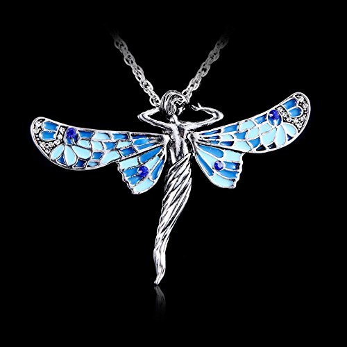 Retro Silver Jewelry Dragonfly Pendant Crystal Sweater Chain Necklace Xmas Gifts N7