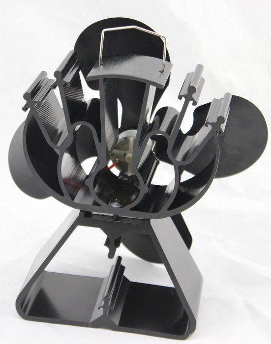 Heat Powered 4 Blade Stove Fan From Boone Hearth for Wood Stoves. FREE Stove Thermometer Included.
