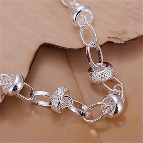 New Special Bangle silver peach heart PRETTY chain bracelet jewelry