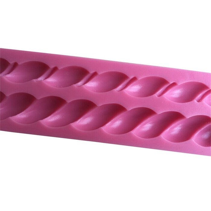 FLY Rope Shape Silicone Fondant Cake Mold Cake Decorating Mould For Cooking,Pink