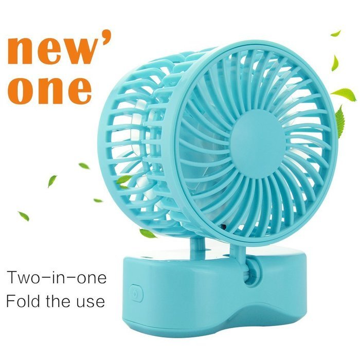 Intsun 360 Degree Rotation Mini Handheld Portable Couples Fan,Quiet Operation Desktop Fan with LED Light Dual... N11
