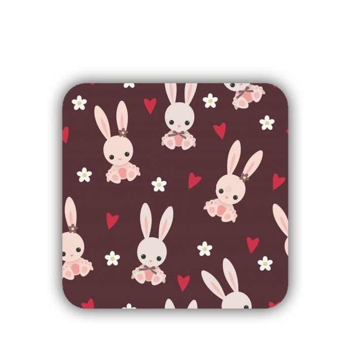 Generic Cup Coaster Printed Bunny Mdf Hipster