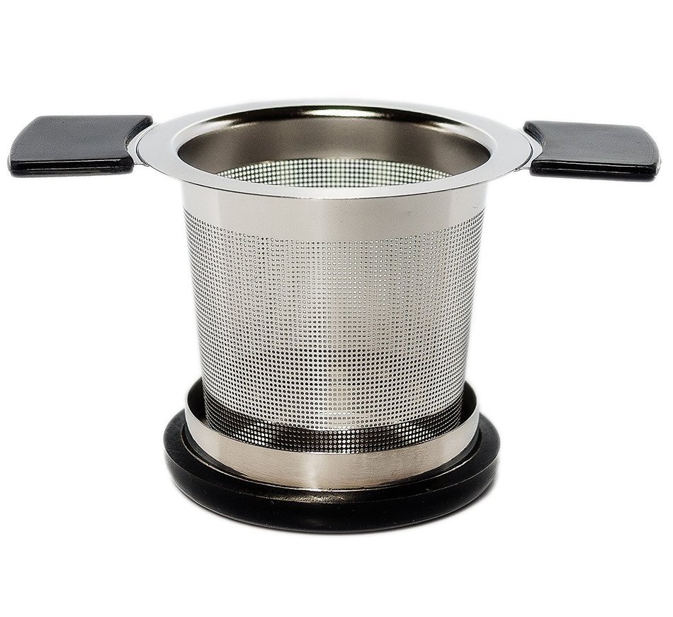 Premium Tea Infuser Brew-In-Mug Stainless Steel with Long Handles for Steeping Loose Leaf Tea, Lid Included (Green) N2