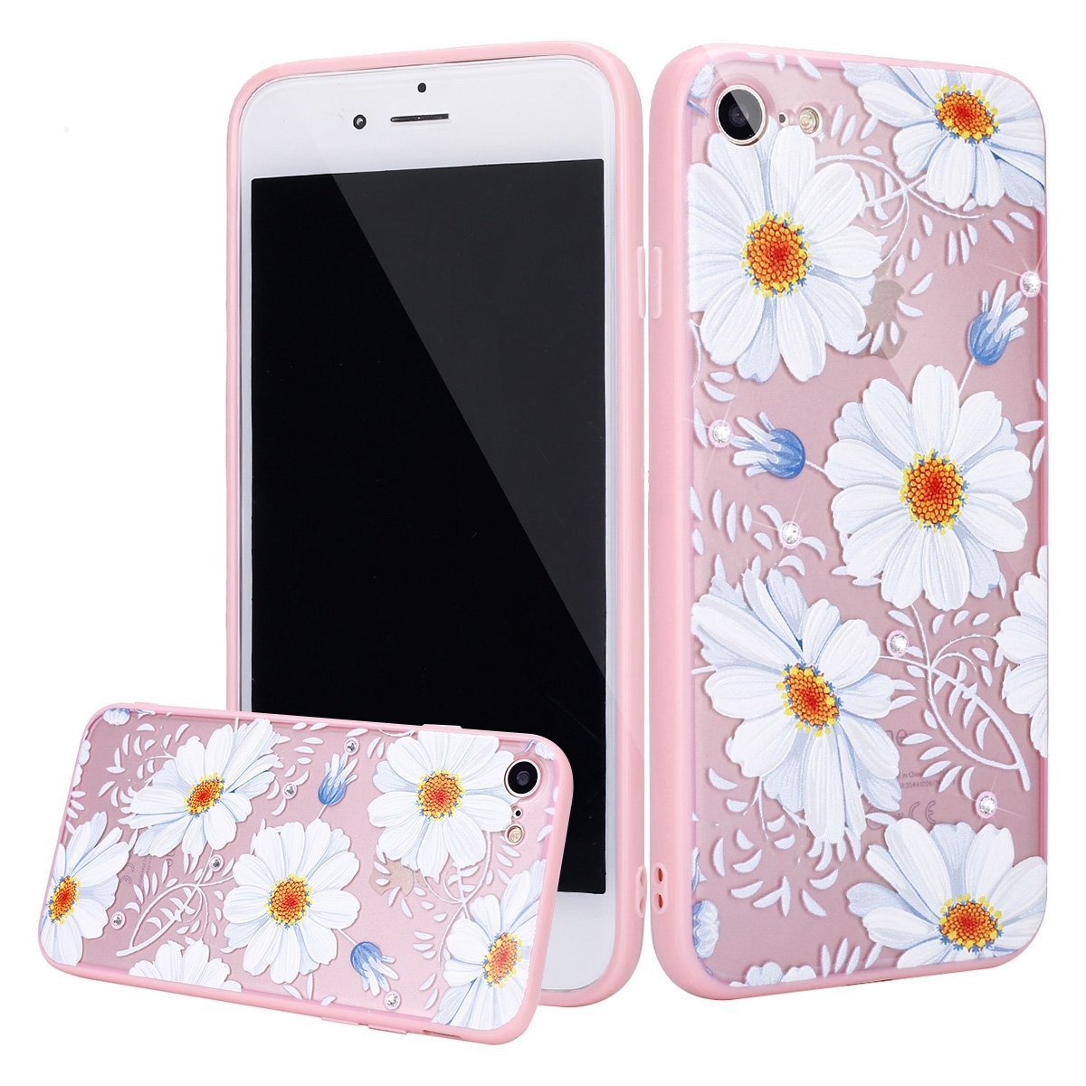 IPhone 7 Case, PHEZEN Colorful Flower Butterfly Plum Blossom Crystal ...