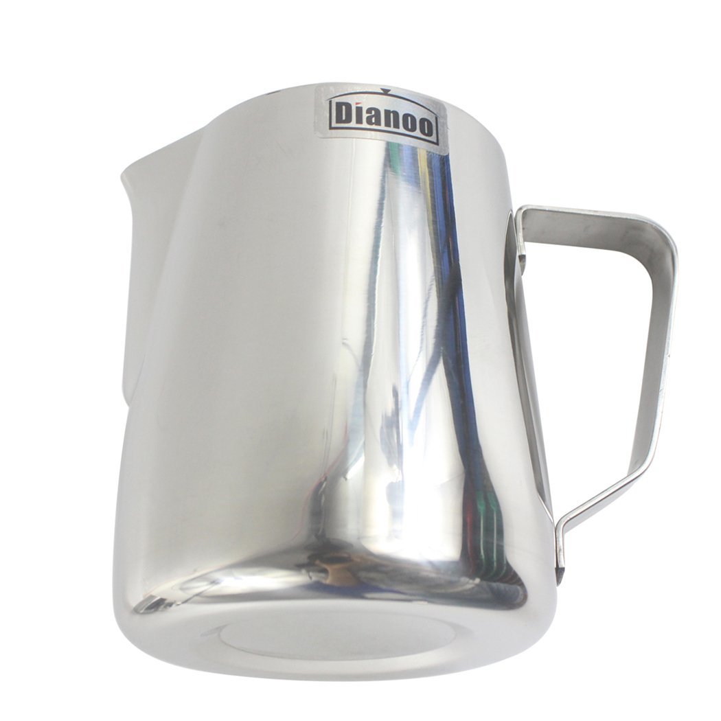 Dianoo Milk Pitcher, Stainless Steel Milk Cup, Good Grip Frothing