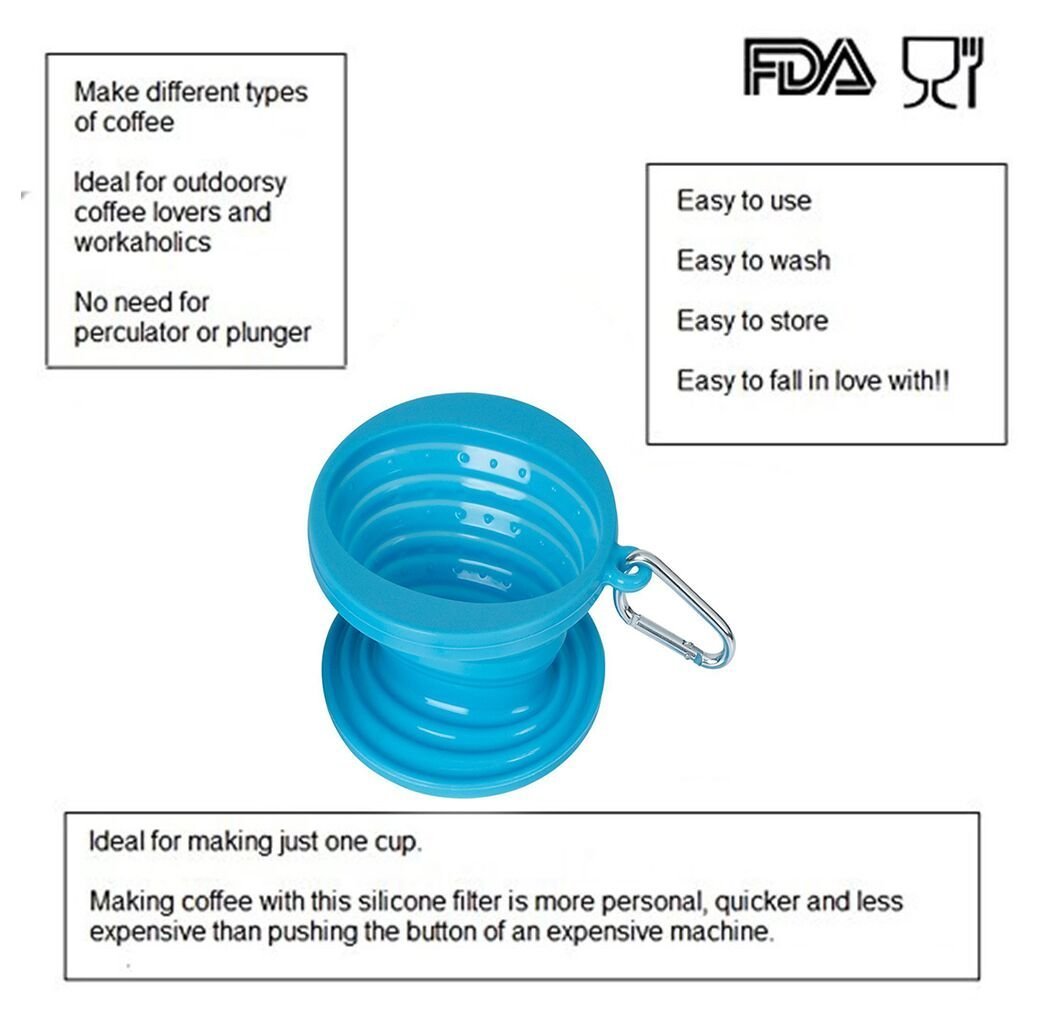 Kuke Reusable Silicone Coffee Dripper with Hook,Collapsible Coffee