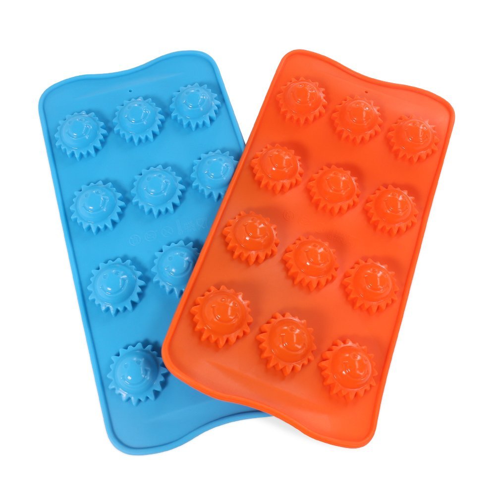 Candy Making Molds, 2PCS YYP [12 Cavity Sun Shape Mold] Silicone Candy ...