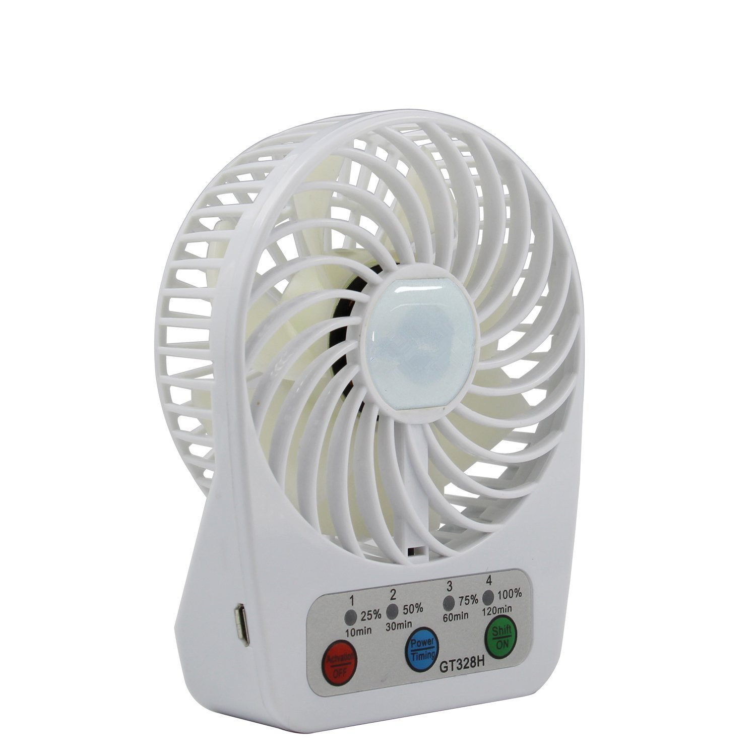 Mini Table Fan, Findway 4 Speeds Portable Handheld Rechargeable Desktop ...