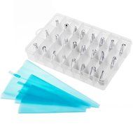 30 in 1 Cake Decorating Supplies, Vastar 24 Piece Professional Stainless Steel DIY Icing Tip Set Tools with 3...