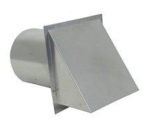 Hooded Wall Vent with Screen and Damper - Galvanized 6 inch