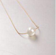 Fashion Womens Singel Pearl Pendant Bib Choker Statement Collar Necklace Gift N4