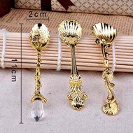 Genenic Carved Scoop Retro Tea Coffee Metal Spoon