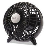 -- Chillout USB/AC Adapter Personal Fan, Black, 6"Diameter, 1 Speed