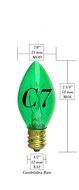 7 Watt C7 Transparent Outdoor Patio Party Christmas Novelty Replacement Bulbs, 25 Pack (Red) N5