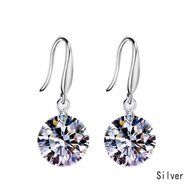 Chic Women Plated silver Ear Hook Chandelier Crystal Dangle Earring Gift N3