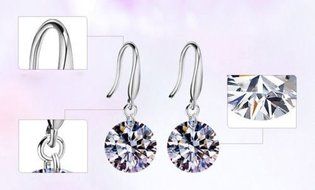 Chic Women Plated silver Ear Hook Chandelier Crystal Dangle Earring Gift N4