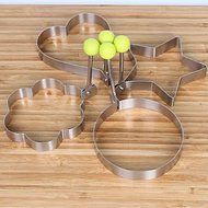 Sher 4pc thick stainless steel omelette mold round stars heart flower shaped Cake Kitchen Tools