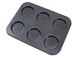 CybrTrayd R&amp;M 6 Cup Non-Stick Muffin Top Pan, Dark Grey
