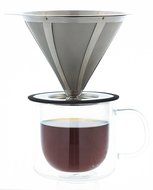 GROSCHE Ultra Mesh Pour-Over Coffee Dripper with Round Base, 18/8 Stainless Steel Construction N2