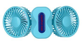Coomoors Couples Mini Fan Dual Head Portable USB Rechargeable Personal Fan Quiet Operation Desktop Fan with LED... N6