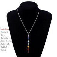 7 Chakra Gemstone Beads Delicate Necklace Yoga Reiki Healing Balance Jewelry N3