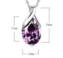 Natural Crystal Amethyst Healing Point Chakra Bead Stone Pendant for Necklace N8