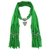 AutumnFall Women Girl Pendant Scarf With Tassel Rhinestone Necklace Scarves (U) N82