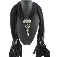 AutumnFall Women Girl Pendant Scarf With Tassel Rhinestone Necklace Scarves (U) N84
