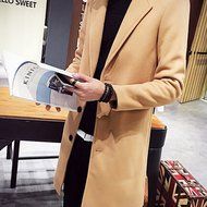 Spritech(TM) Men's New Fashion Comfort Winter Slim Fit Turndown Collar Woolen Jacket Single-Breasted Overcoat... N13