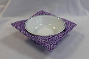 Microwave Bowl Cozy Bowl Potholder Reversible Purple Leopard N3
