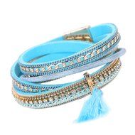 AutumnFall Women Bohemian Bracelet Woven Braided Handmade Wrap Cuff Magnetic Clasp (Black) N15
