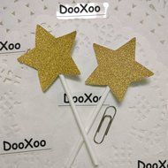 DOOXOO Gold Star Cupcake Toppers Twinkle Little Star Party StarPaper lollipop stick Food Picks Birthday Star Toppers...