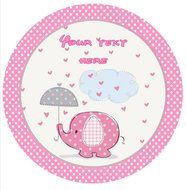 Baby Elephant Edible Cake Topper Baby Shower Cake Topper Pink Elephant