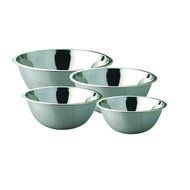 Stainless Steel Footed Deep Mixing Bowls: Set of 4 Pcs - (14cm,16cm,22cm,24cm,) (Stainless Steel)