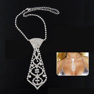 Fashion Sexy Bling Rhinestone Neck Tie Necklace for Prom Ball Bridal Party N2