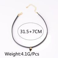 Punk Gothic Black Cord Choker Charm Retro Necklace Leather Pendant Bib Chain new