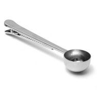 Stainless 1 Cup Ground Coffee Measuring Scoop Spoon with Bag Sealing Clip N2
